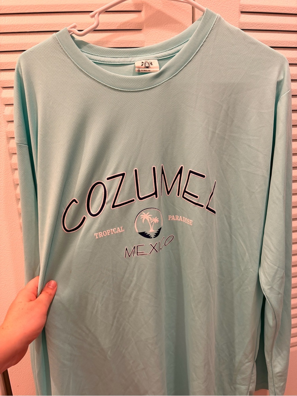 Cozumel Mexico Long Sleeve Tee - Light Aqua